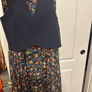 Lucy Paris Navy and Floral Maxi Dress